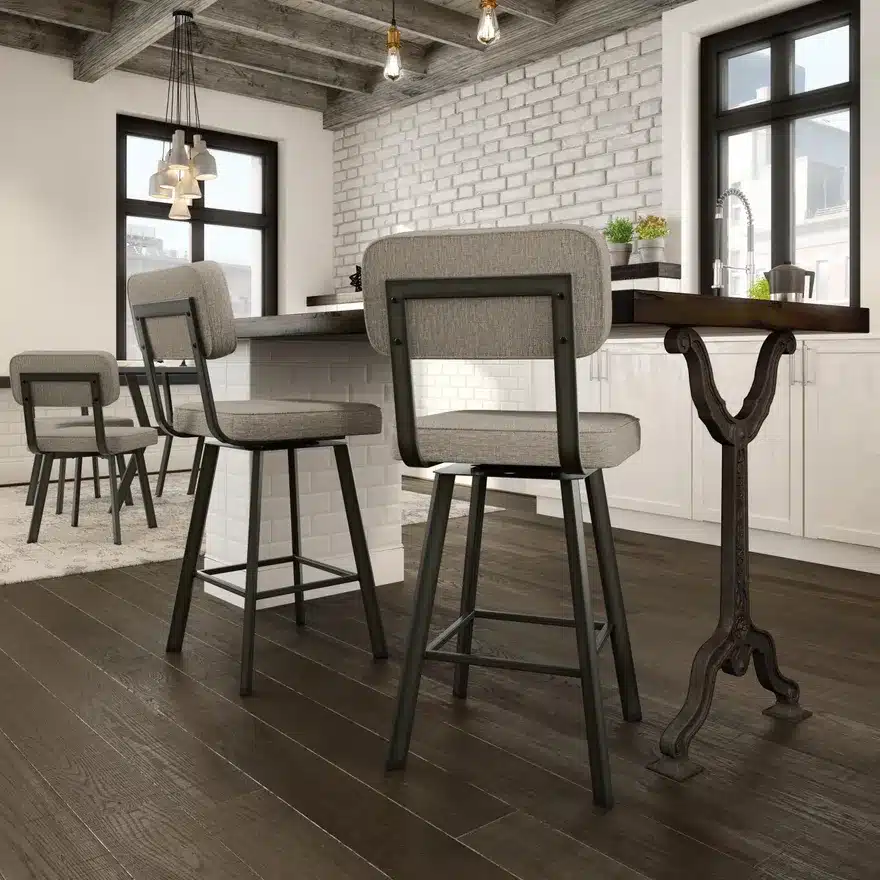 pretty room with beautiful modern stool custom made available online or in colorado at forma furniture stores