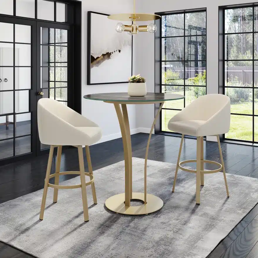 pretty room with beautiful modern stool custom made available online or in colorado at forma furniture stores