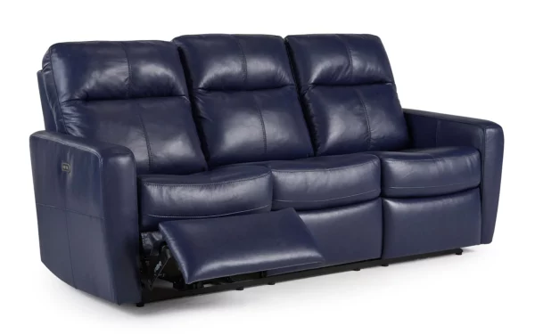 Blue leather Palliser Cairo Power Sofa