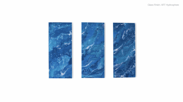 blue 3 piece glass wall art modern abstract colorado