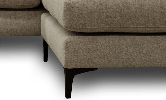 romano Dawson flip sofa left or right side close up detail fabric leg