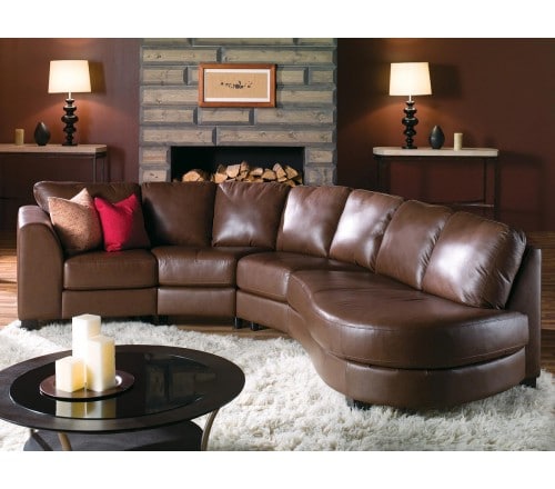 brown leather curved sofa denver fort collins boulder