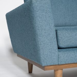romano blue modern sofa wood legs