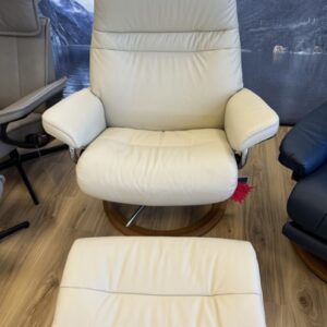 grey stressless recliner large pictured from above- sale item